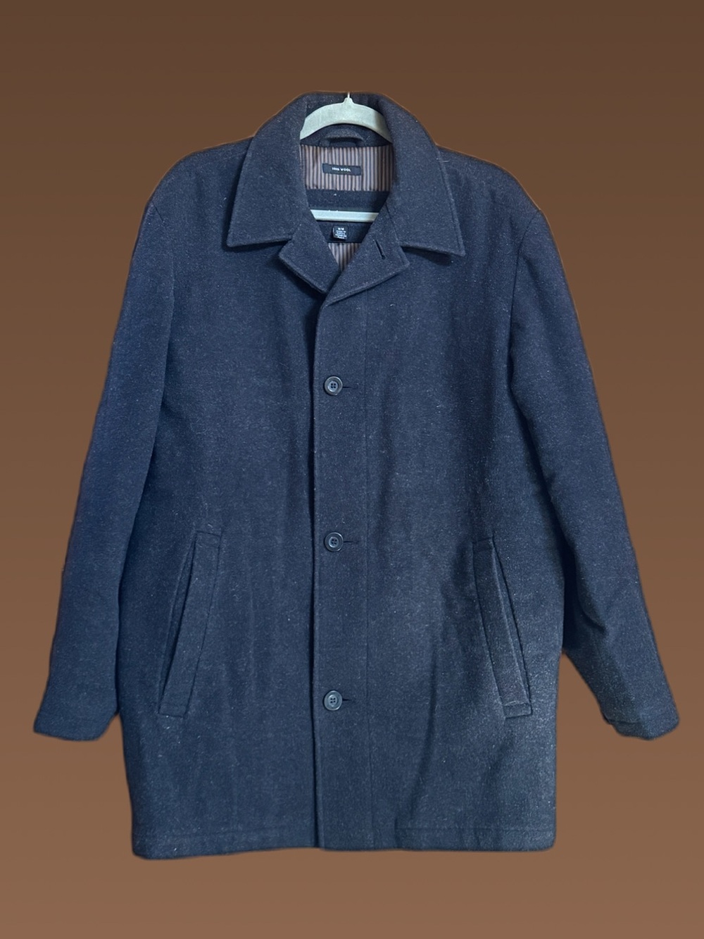 Claiborne 100% Wool Men's Black Pea Coat